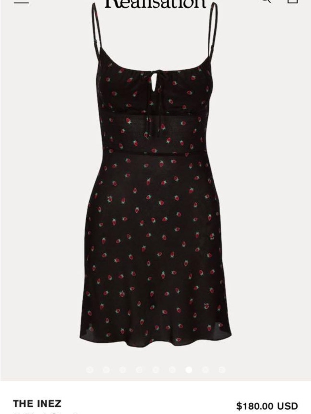Realisation Par The Inez Black Strawberry Mini Dress